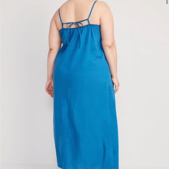 NWT OLD NAVY Tie-Back Maxi Slip Dress Color: Batik Blue - Picture 7 of 8